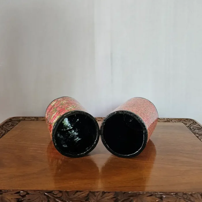Pair of Kashmiri Paper Machie Pen / Brush Holder - Image 5