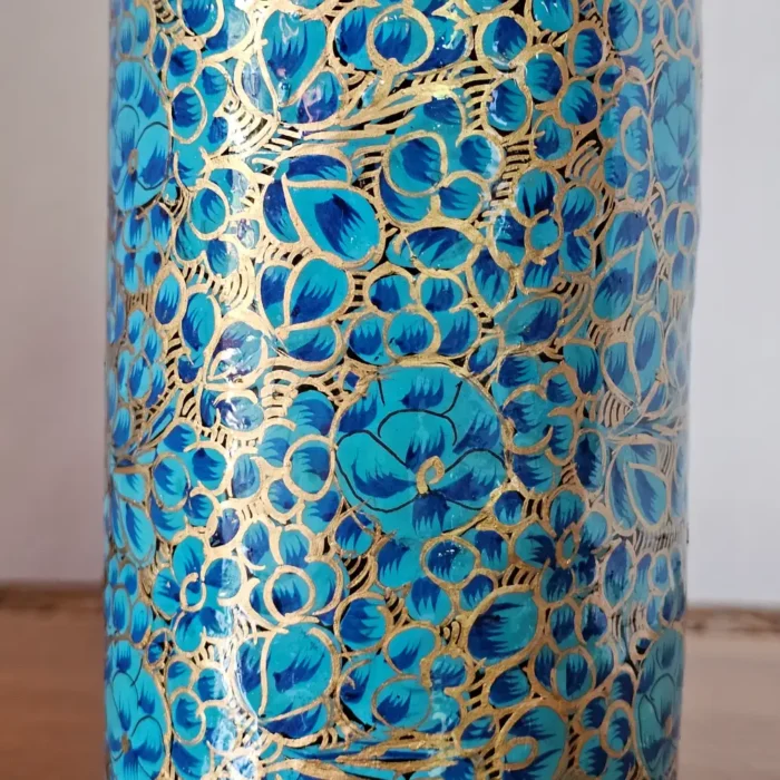 Kashmiri Paper Machie Brush Holder with Floral Motifs - Image 5