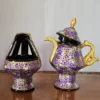 Kashmiri Paper Machie Set – Purple Patterned Kangri and Samavar