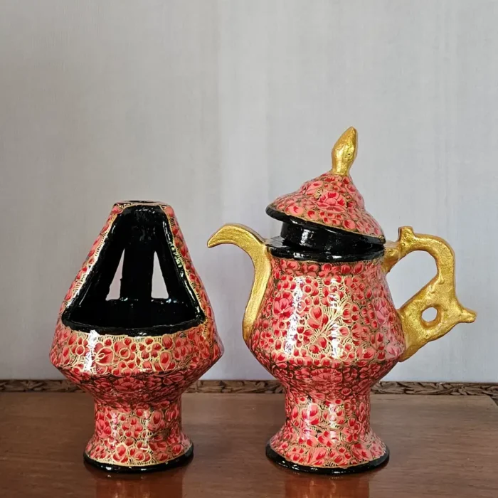 Kashmiri Paper Machie Decorative Set – Samavar and Kangri