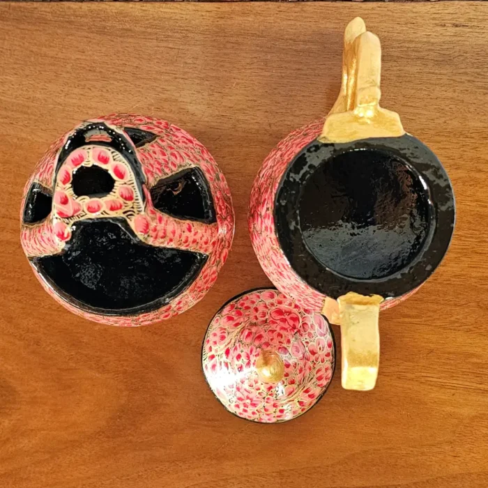 Kashmiri Paper Machie Decorative Set – Samavar and Kangri - Image 3