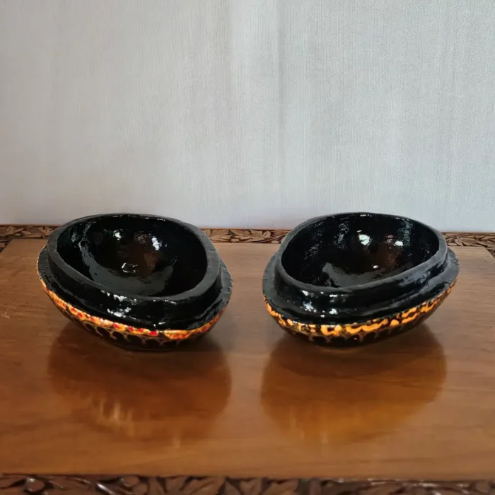 Kashmiri Paper Machie Mango Shaped Box – Set of 2 - Image 5