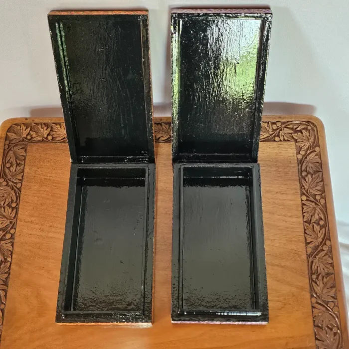 Set of 2 Kashmiri Paper Machie Rectangular Flat Boxes - Image 6