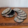 Kashmiri Floral Paper Machie Round Coaster Box