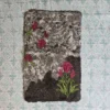 Black Rectangular Kashmiri Namda Rug in Premium Sheep Wool – 3x2 ft | Tulip Embroidery