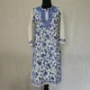 Kashmiri White Cotton Kurti With All Over Jaal Ari Embroidery - Dal Jheel