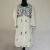 Kashmiri Designer Kurti in White With Aari Embroidery -Dal Jheel