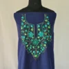 Dark Blue Kashmiri Cotton Suit Fabric 2PC With Aari Embroidered Neck - Zohra