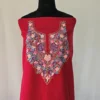 Maroon Kashmiri Cotton Suit Fabric 2PC With Aari Embroidered Neck - Zohra