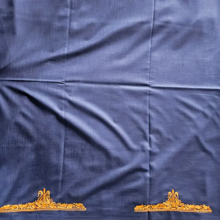 Kashmiri Cotton Dark Green Suit Fabric 2PC With Aari Embroidered Neck - Zohra - Image 4