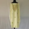 Yellow 3PC Kashmiri Suit Fabric in Ruby Cotton With Ariwork Boothis - Khayam