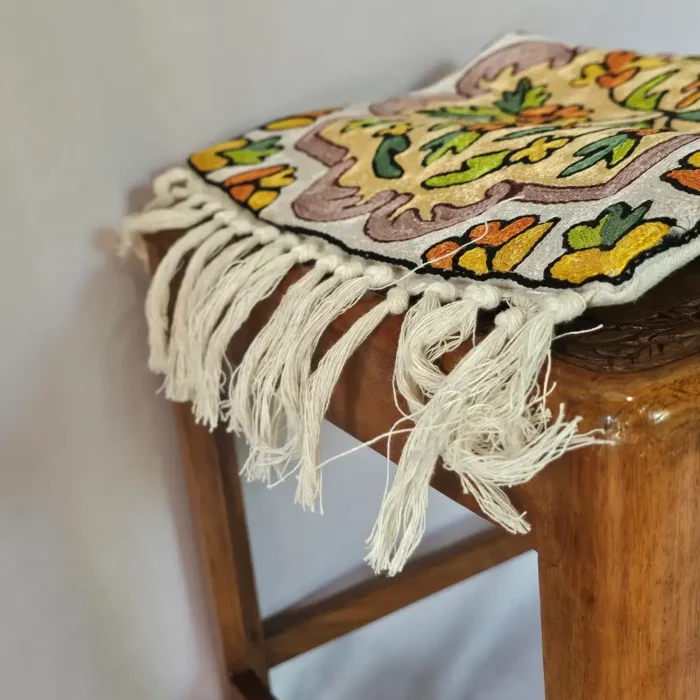 Kashmiri Table Runner in Cotton with Elegant Hand Embroidery (4×1 ft) - Image 3