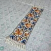 Kashmiri Silk Thread Runner on Dusooty Cotton - Hand Chain Stitch Embroidery (4×1 ft)