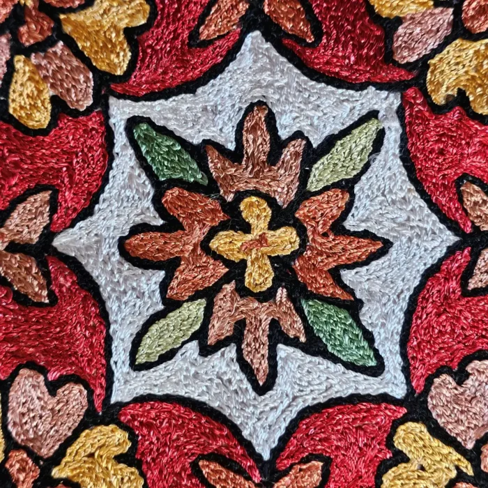 Dusooty Cotton Kashmiri Runner with Delicate Chain Stitch Detailing - Image 6