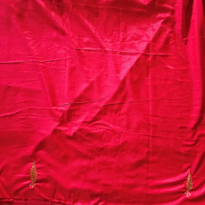 3PC Kashmiri Red Silk Suit with Tilla Embroidery - Dal Jheel - Image 5