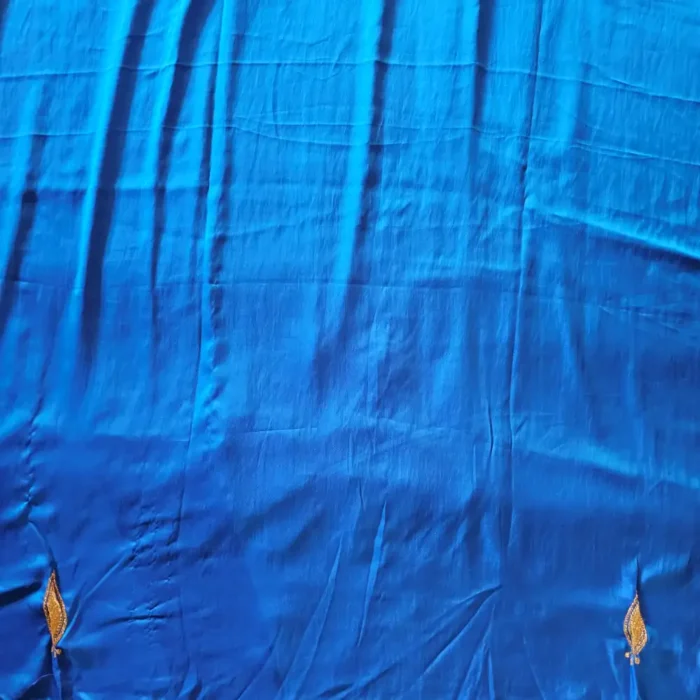 3PC Blue Kashmiri Silk Suit with Tilla Embroidery - Dal Jheel - Image 5