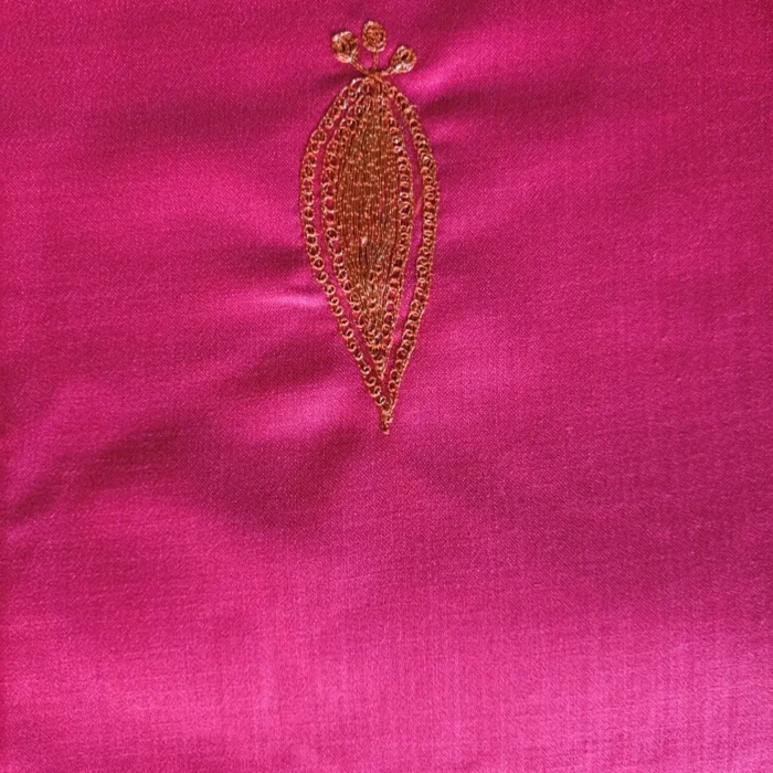 Pink 3PC Tilla Embroidered Cotton Kashmiri Suit - Dal Jheel - Image 6