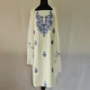 White 3PC Summer Cool Kashmiri Suit Fabric With Ariwork Boothis - Khayam