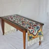 Traditional Kashmiri Bedside Runner in Dusooty Cotton with Chain Stitch Embroidery (5×1 ft)