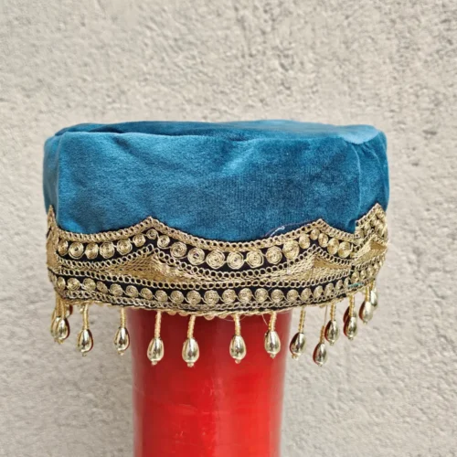 Shabkhez Kashmiri Bridal Velvet Cap with Tilla Embroidery