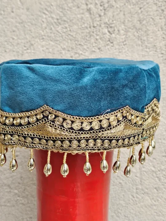 Shabkhez Kashmiri Bridal Velvet Cap with Tilla Embroidery