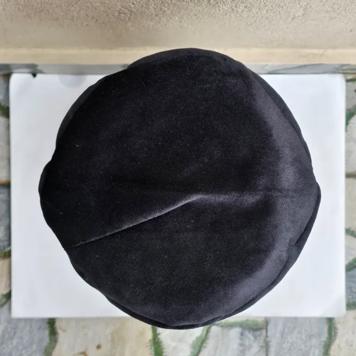 Parizad Kashmiri Black Bridal Velvet Cap with Tilla Embroidery - Image 3
