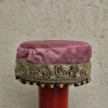 Laleh Kashmiri Magenta Bridal Velvet Cap with Tilla Embroidery
