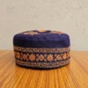 Aabroo-e-Gul Indigo Blue Toosha Cap with Kashmiri Hand Sozni Embroidery
