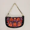 Kashmiri Black Aari Embroidered Clutch with Chain - Pahalgam Collection