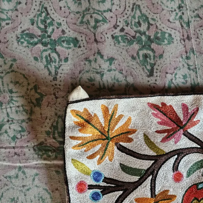 Kashmiri Chain Stitch Embroidered Wall Hanging in Dusooty Cotton - Image 2