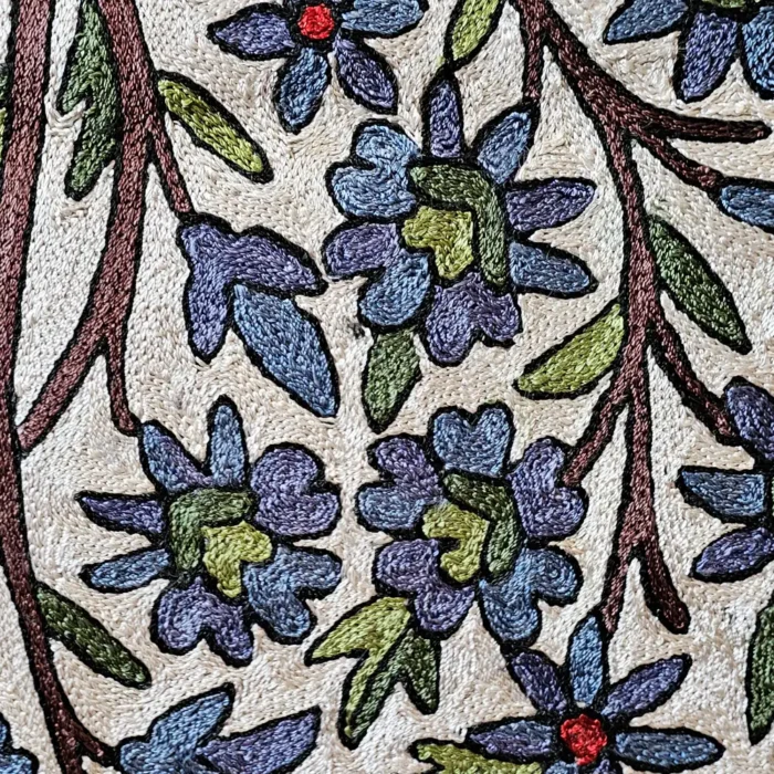Dusooty Cotton Wall Hanging with Kashmiri Silk Chain Stitch Embroidery (3x2 ft) - Image 4