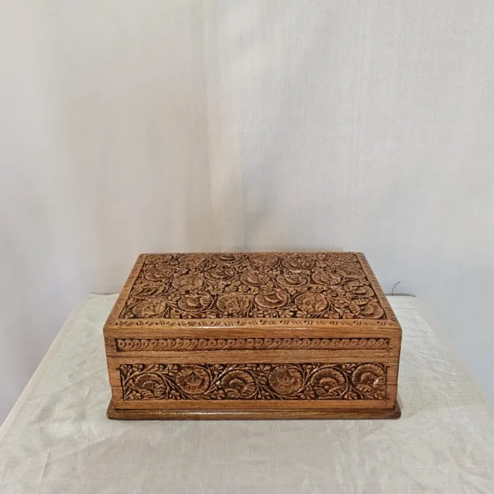 Handcrafted Kashmiri Walnut Box for Jewellery & Keepsakes - Image 6