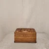 Kashmiri Walnut Wood Box with Hand-Carved Floral Detail