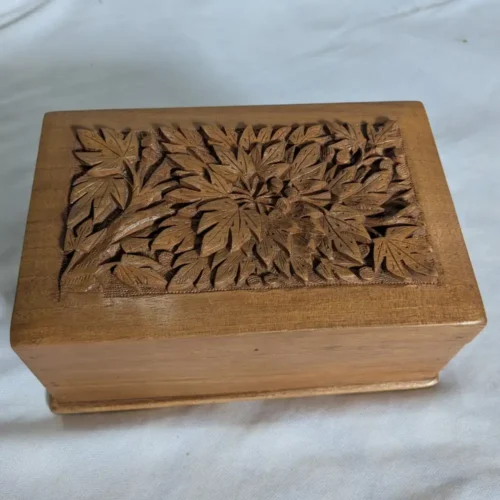 Kashmiri Engraved Walnut Wood Storage Box – Handcrafted