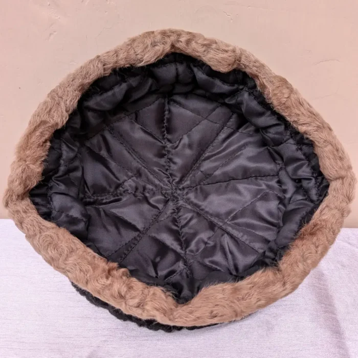 Black and Brown Round Karakul Cap | Pure wool - Image 3