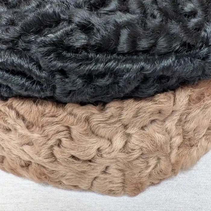 Black and Brown Round Karakul Cap | Pure wool - Image 4