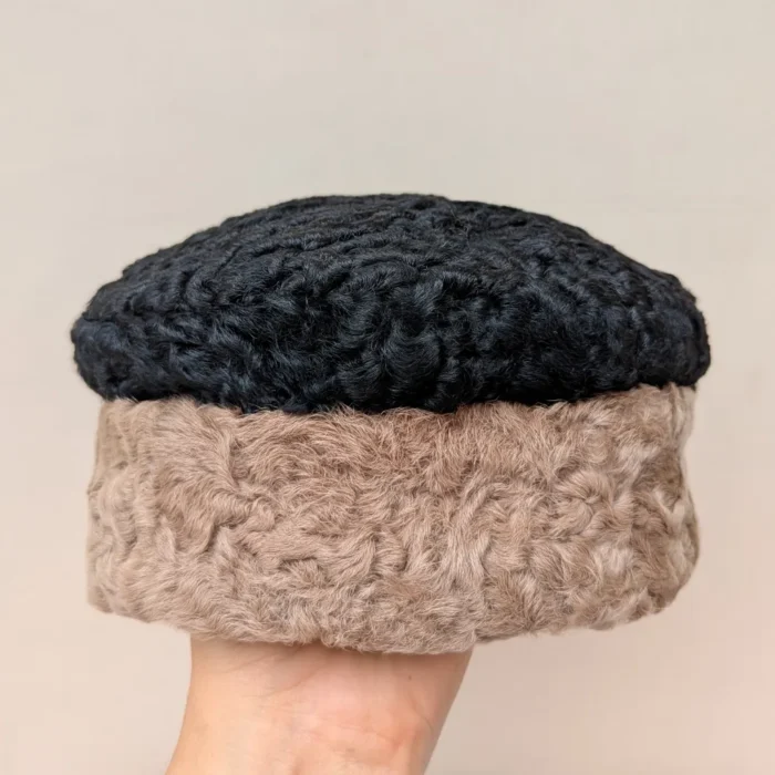 Black and Brown Round Karakul Cap | Pure wool - Image 5