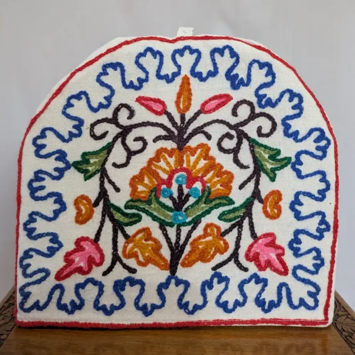 Classic Kashmiri Handmade Tea Cozy with Crewel Embroidery - Gulmarg