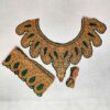 Badam Kul Kashmiri Green and Golden Tilla Embroidered Patch with 2 Patches