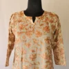 Long Kurti in Yellow Georgette with Kashmiri Aari Embroidery - Zuleikha