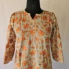 Gulbahar Cream Kashmiri Long Georgette Kurta with Aari Embroidery
