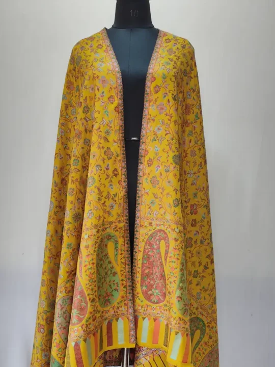Men’s Mustard Kashmiri Shawl in Fine Wool