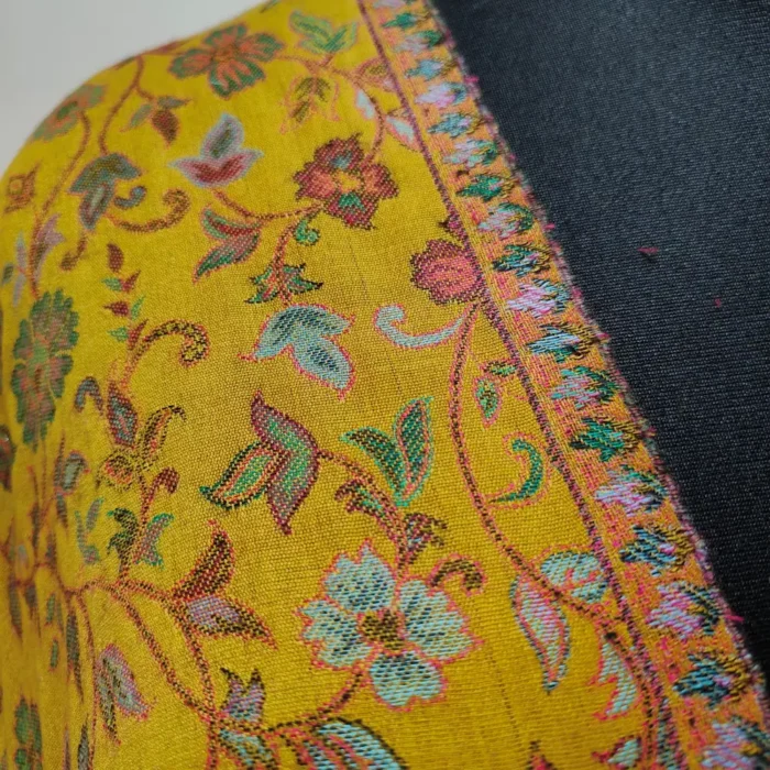 Faheem Kani Bodh Badami Men’s Mustard Kashmiri Shawl in Fine Wool - Image 3