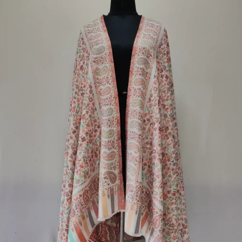 Men’s Black Traditional Kashmiri Shawl in Kani Wool