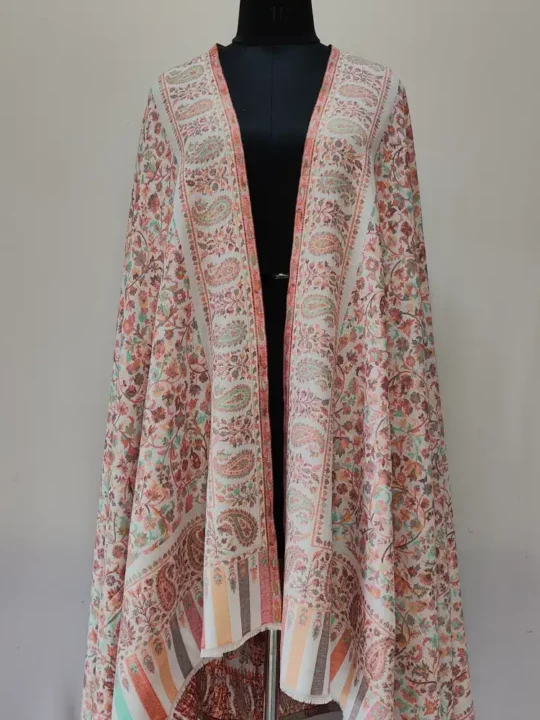 Men’s Black Traditional Kashmiri Shawl in Kani Wool