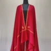 Kashmiri maroon hand sozni shawl in wool fabric