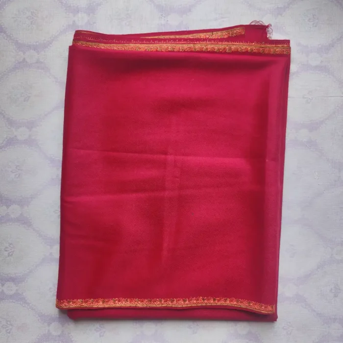 Hand Sozni Kashmiri Hashidar Men’s Maroon Wool Shawl - Image 2