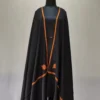Black Kashmiri Men’s Hashidar Shawl in Wool with Hand Sozni Work