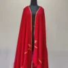 Kashmiri Hashidar Red Shawl in Wool with Hand Sozni Embroidery