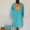 Kashmiri Ruby Cotton Aari Embroidered Kurta Set - Hina (9-10 Years)